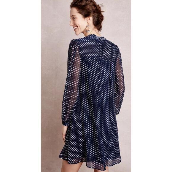Anthropologie 11.1 Tylho Isla Chiffon Women’s Polka Dot Dress size Small - Picture 4 of 10